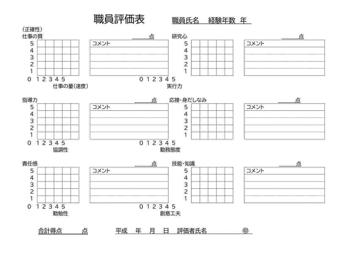 職員評価表テンプレート